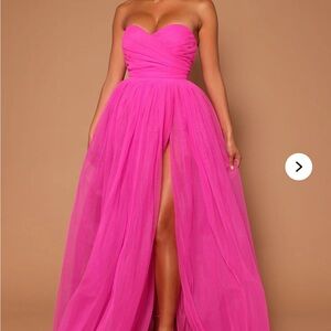Fashion Nova Vibrant Pink Strapless Dress